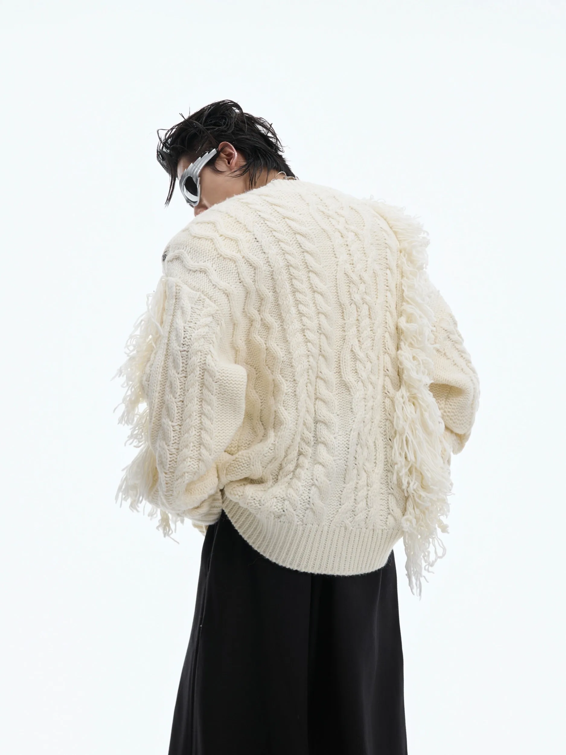 【24s Oct.】Threaded Shoulder Casual Lazy Irregular Loose Sweater