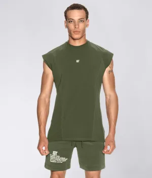 950 . Viscose Regular-Fit Shoulder Drop T-Shirt - Military Green