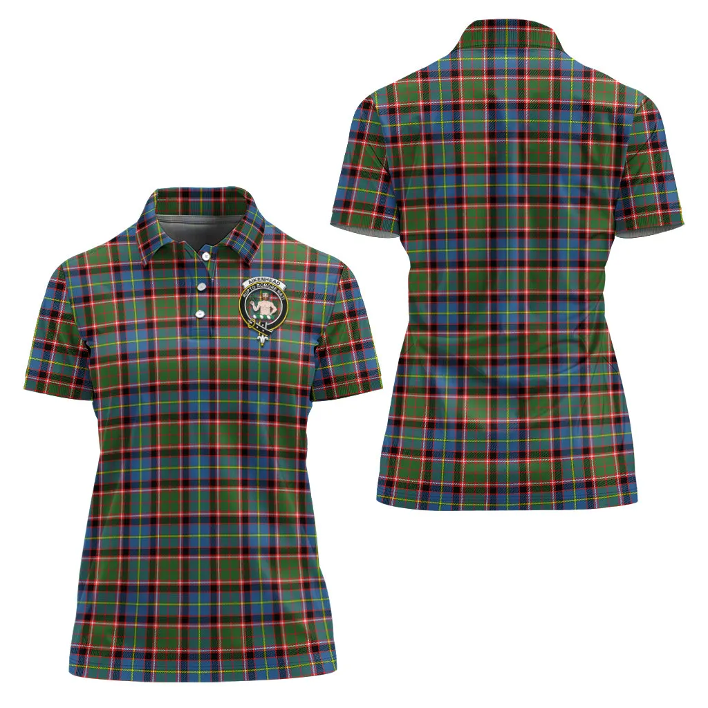 Aikenhead Tartan Polo Shirt with Family Crest For Women