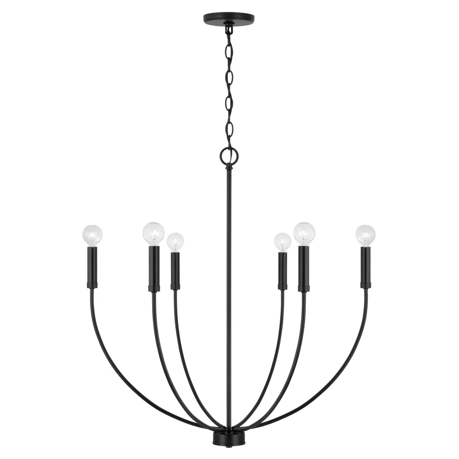 Ansley 6-Light Chandelier in Matte Black