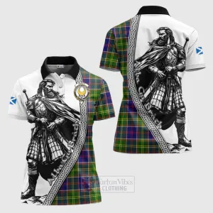 Arnott Tartan Clan Crest Women's Polo Shirt with Highlander Warrior Celtic Style