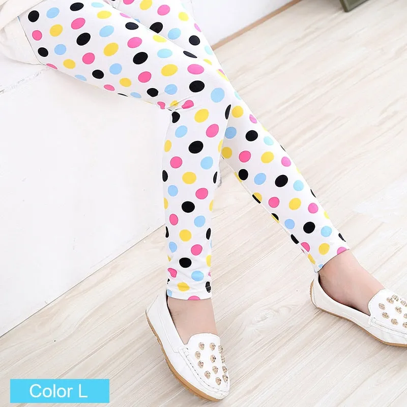 Baby Kids Childrens Printing Flower Toddler Classic Girls Leggings 2-14Y