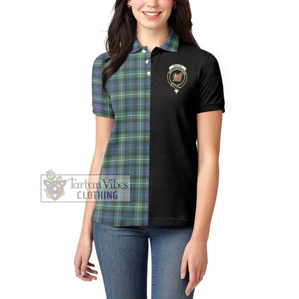 Baillie Ancient Tartan Women's Polo Shirt with Family Crest and Half Of Me Style