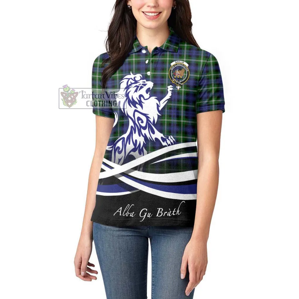 Baillie (Bailey) Tartan Women's Polo Shirt with Alba Gu Brath Regal Lion Emblem