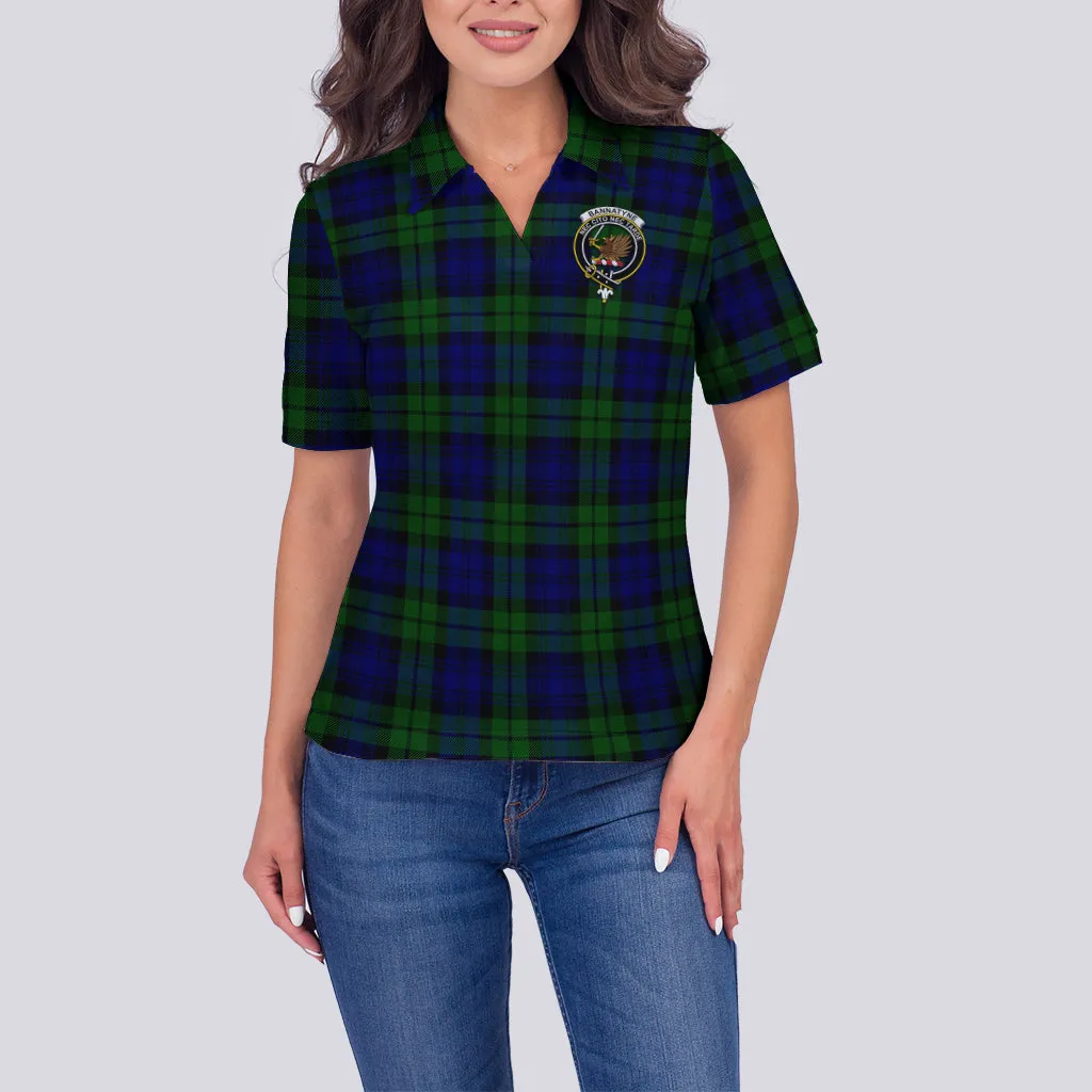 Bannatyne Tartan Polo Shirt with Family Crest For Women