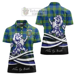 Barclay Hunting Ancient Tartan Women's Polo Shirt with Alba Gu Brath Regal Lion Emblem