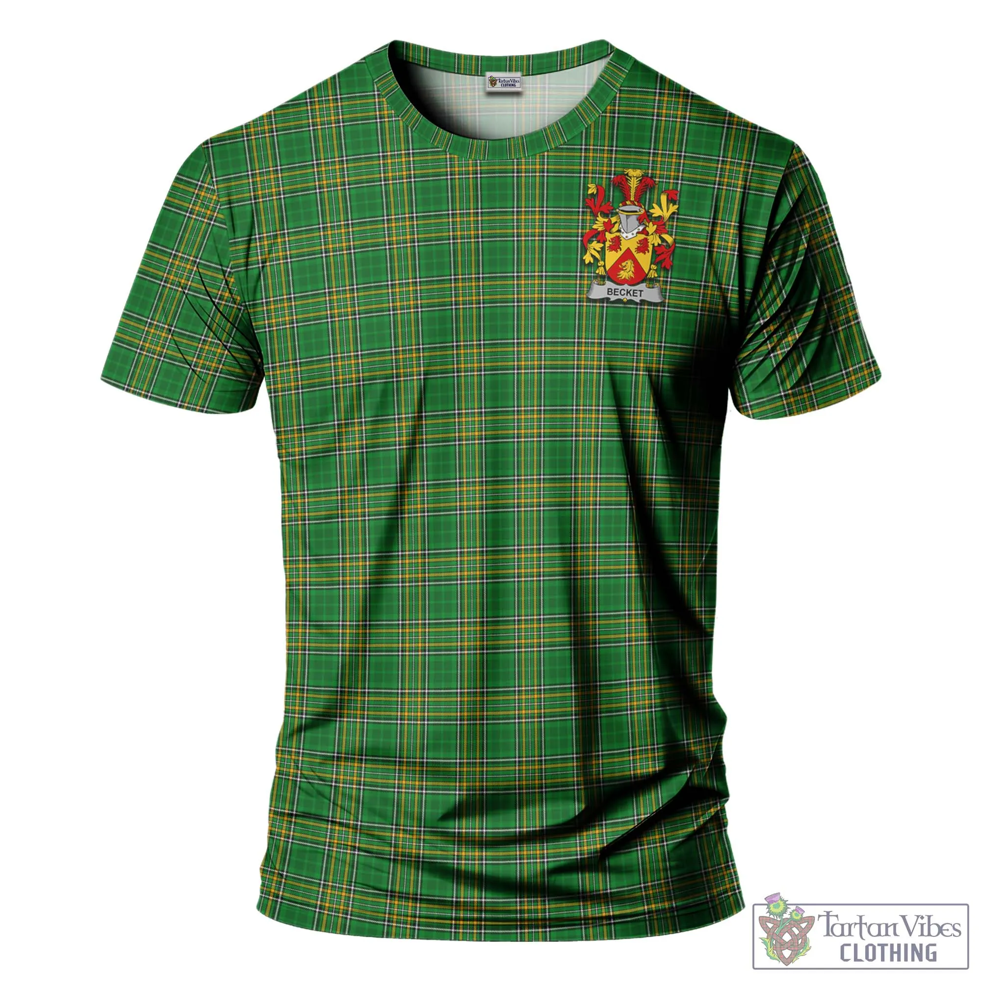 Becket Irish Clan Tartan T-Shirt with Family Seal