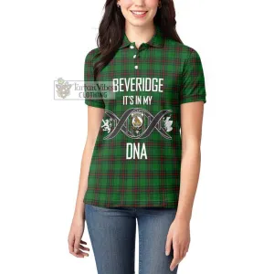 Beveridge Tartan Women's Polo Shirt with Family Crest DNA In Me Style