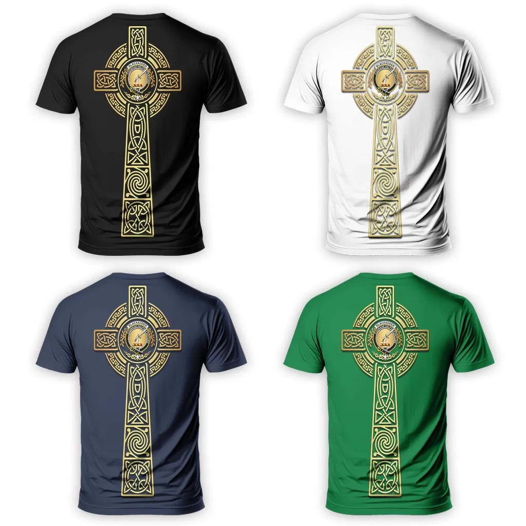 Blackadder Clan Mens T-Shirt with Golden Celtic Tree Of Life