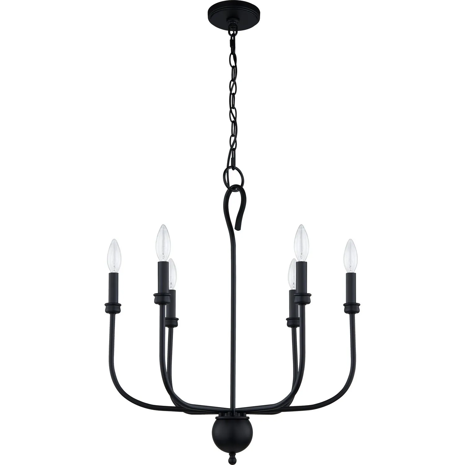 Blanche 6-Light Chandelier in Matte Black