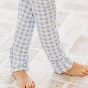 Blue Gingham Leggings