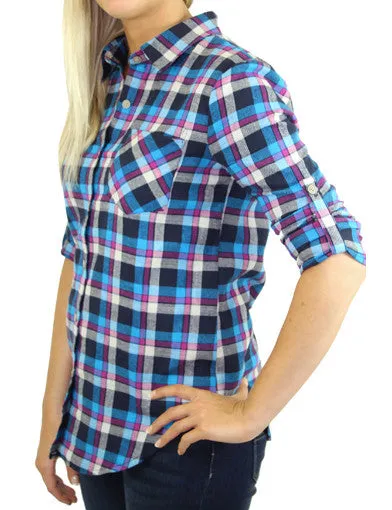 Blue Plaid Shirt With Pocket