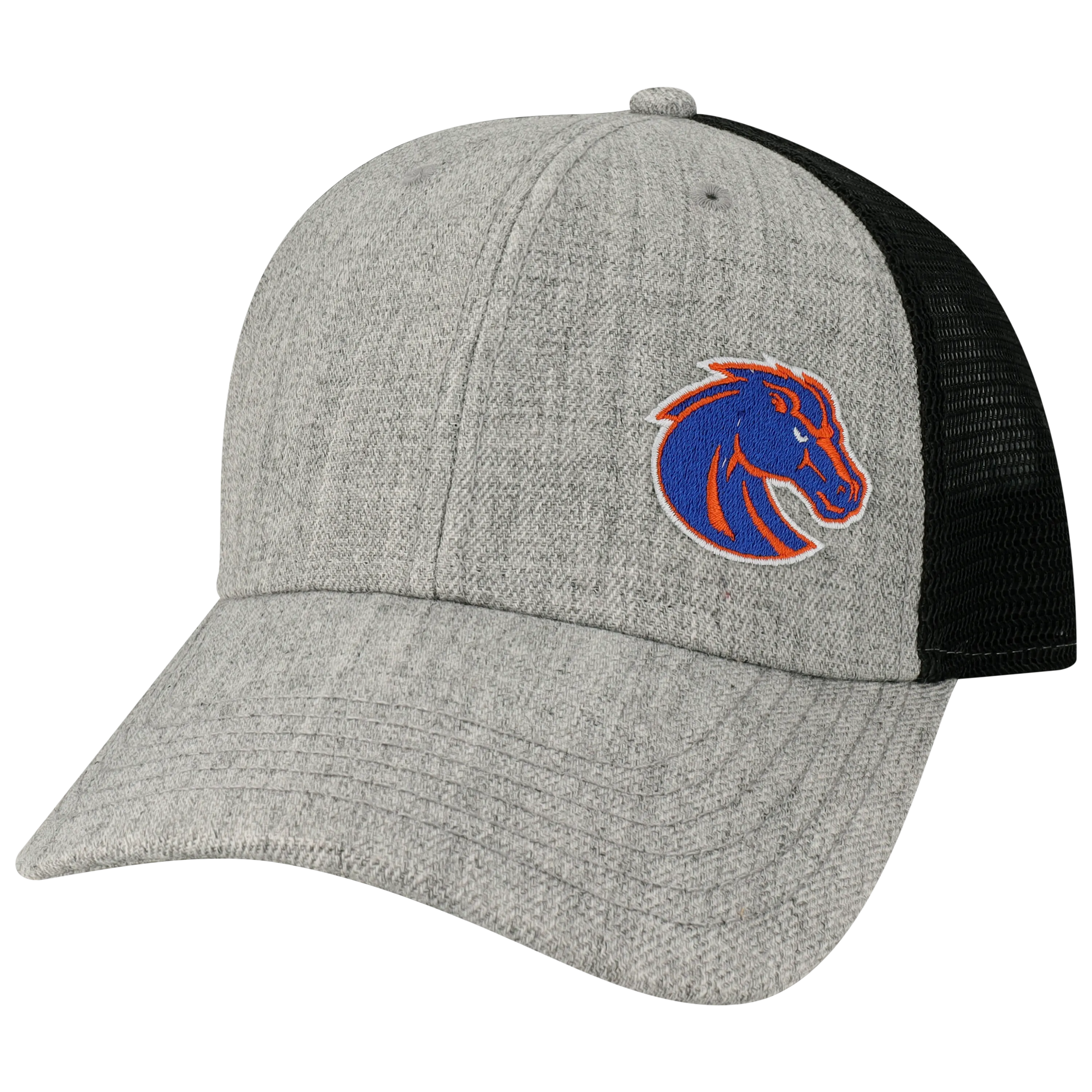 Boise State Broncos Heather Grey/Black Lo-Pro Snapback Adjustable Trucker Hat