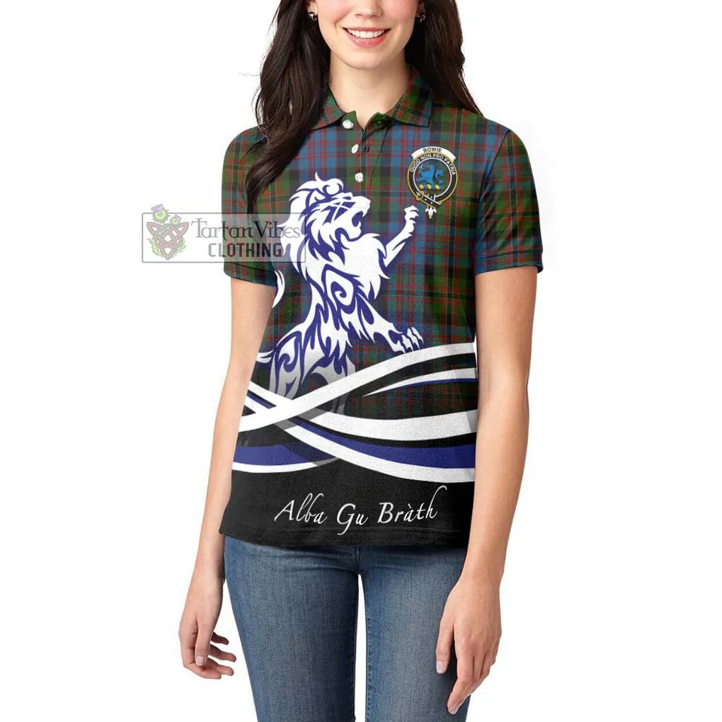 Bowie Tartan Women's Polo Shirt with Alba Gu Brath Regal Lion Emblem