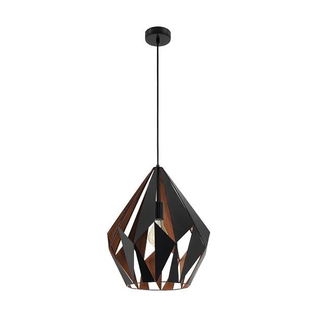 Carlton Black/Copper Large Prism Cut Pendant