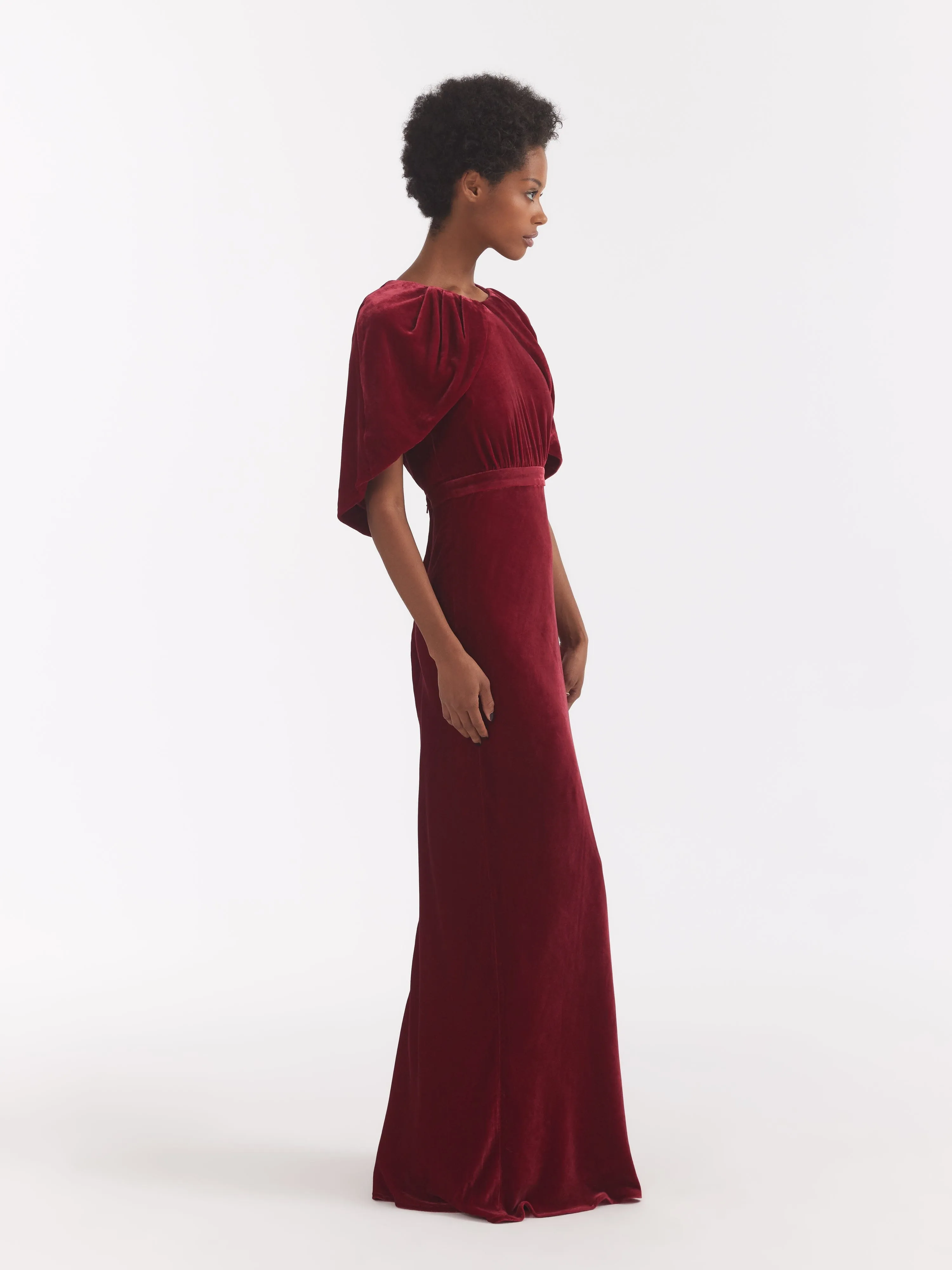 Celeste Long Dress in True Red