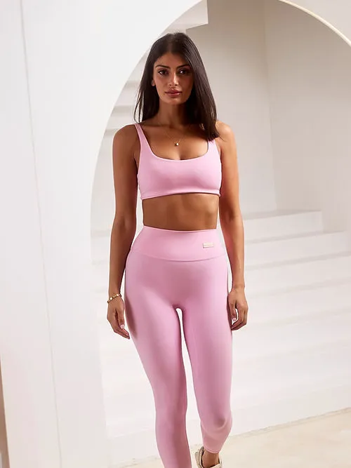 Chrissy Smooth Scrunch Bum Leggings - Baby Pink