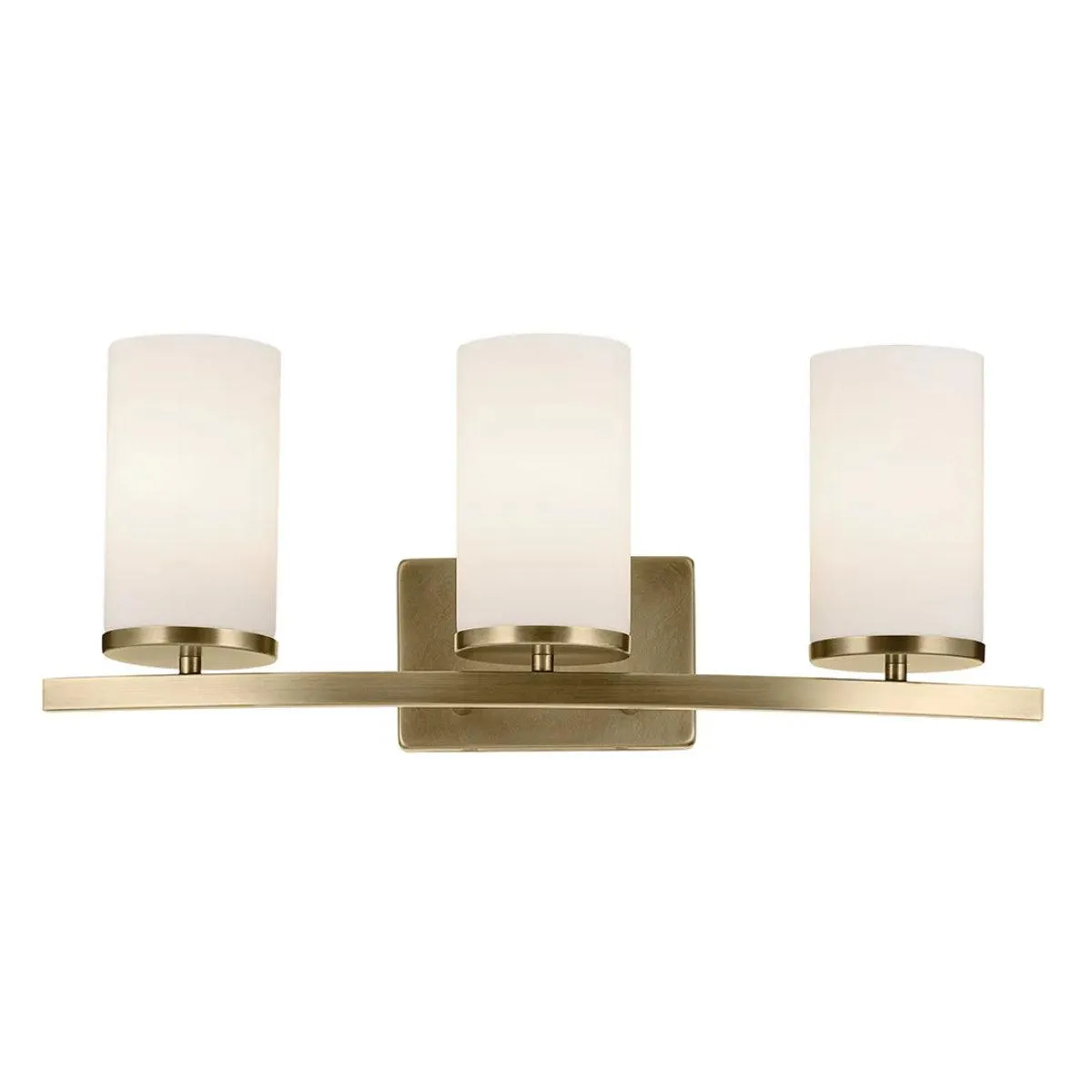 Crosby 23 In 3-Lights Bathroom Vanity Light With Satin Etched Cased Opal Glass,Gold Finish