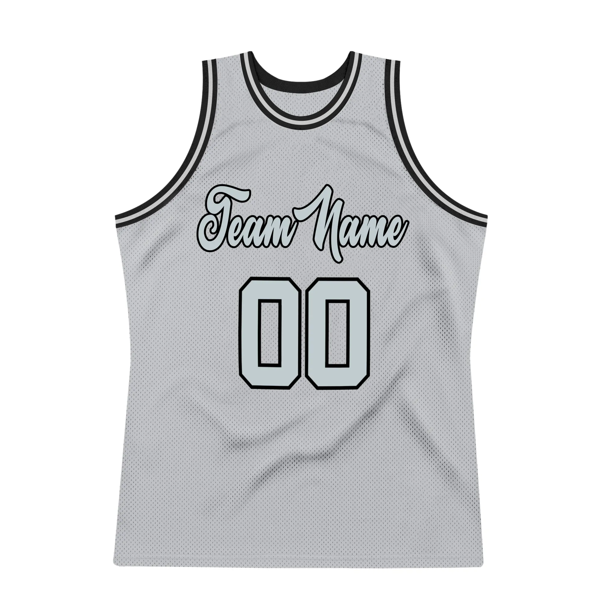 Custom Gray Silver-Black Authentic Throwback Basketball Jersey