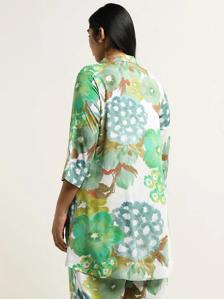 Diza Green Floral Printed Tunic