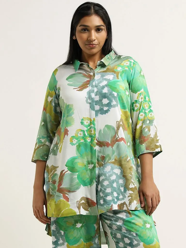 Diza Green Floral Printed Tunic