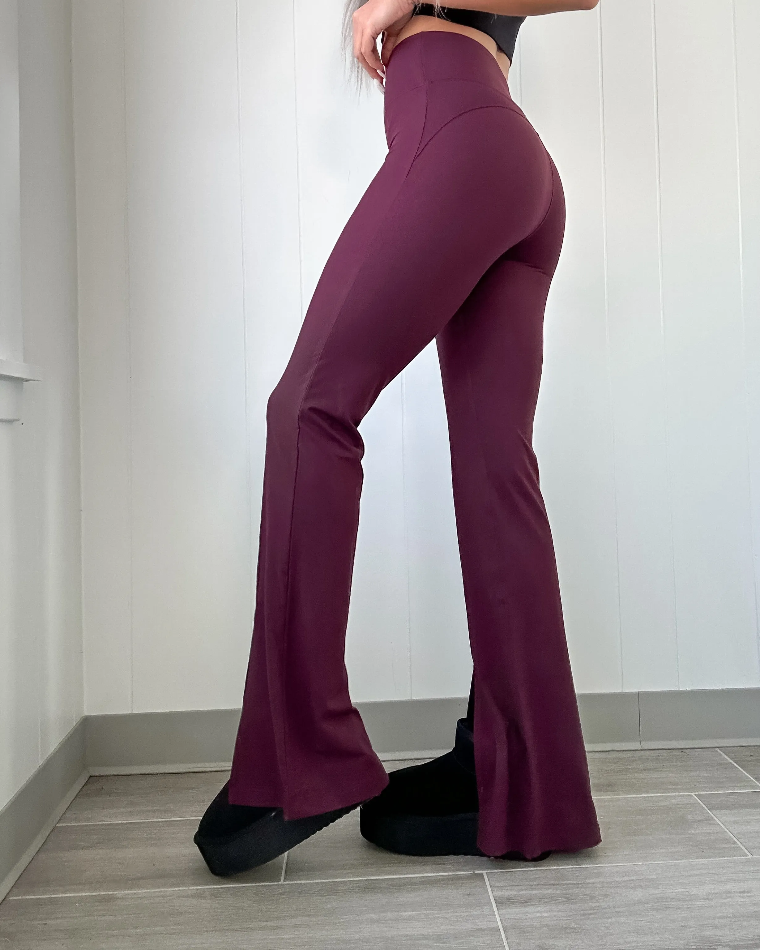 DOORBUSTER Burgundy Butter Flared Leggings