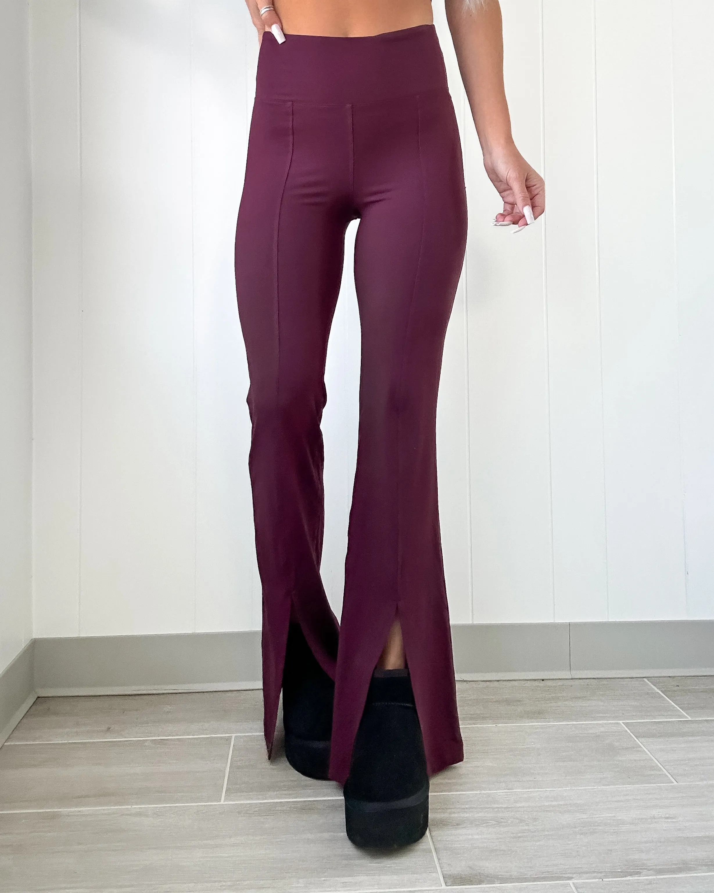 DOORBUSTER Burgundy Butter Flared Leggings