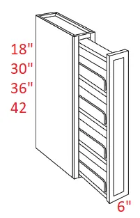 EB22-WSP42 Elegant Dove Assembled Wall Spice Cabinet