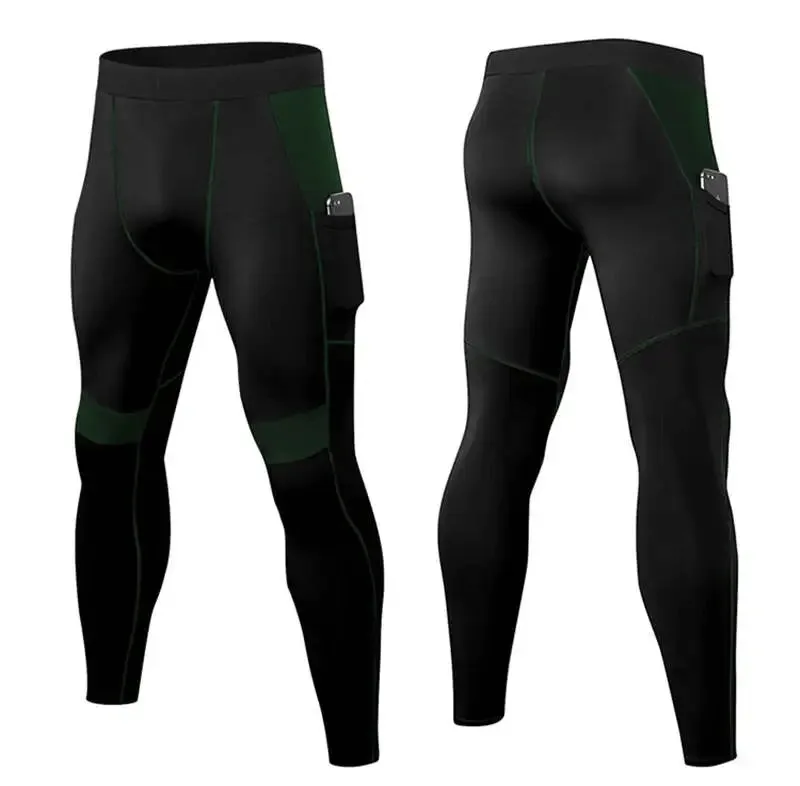 Elastic Tight Men's Leggings with Side Pocket for Training - SF1569