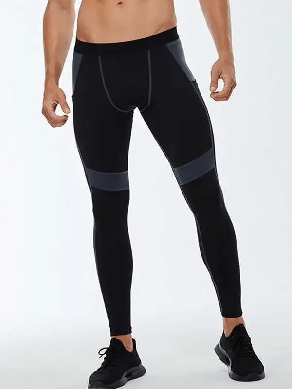 Elastic Tight Men's Leggings with Side Pocket for Training - SF1569