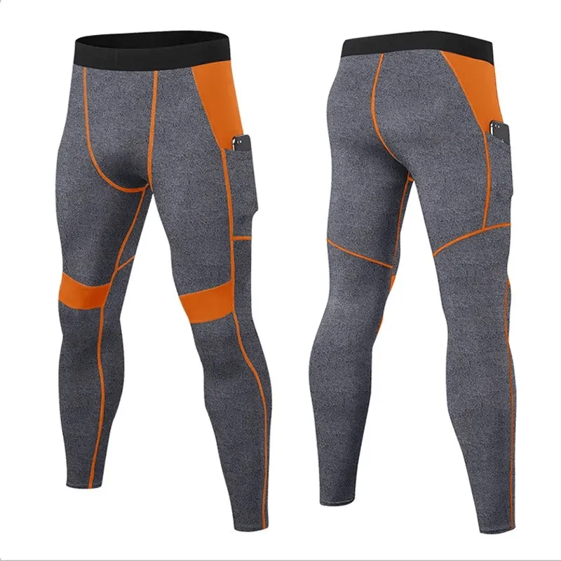 Elastic Tight Men's Leggings with Side Pocket for Training - SF1569