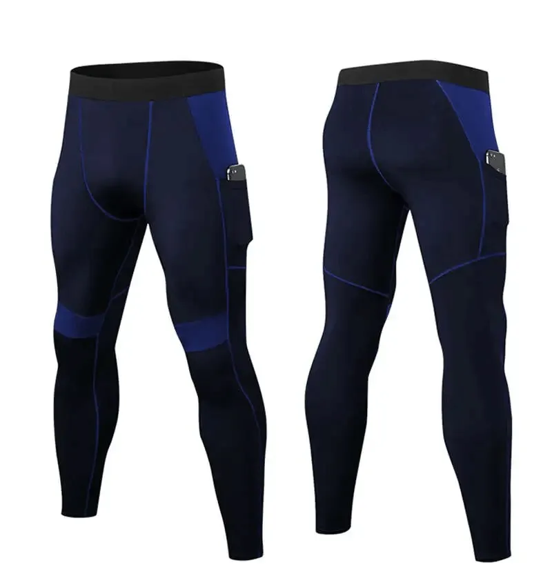 Elastic Tight Men's Leggings with Side Pocket for Training - SF1569