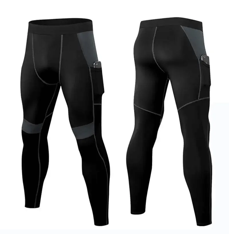 Elastic Tight Men's Leggings with Side Pocket for Training - SF1569