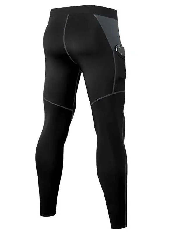 Elastic Tight Men's Leggings with Side Pocket for Training - SF1569