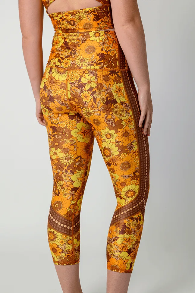 Flower Power Printed Yoga Crops