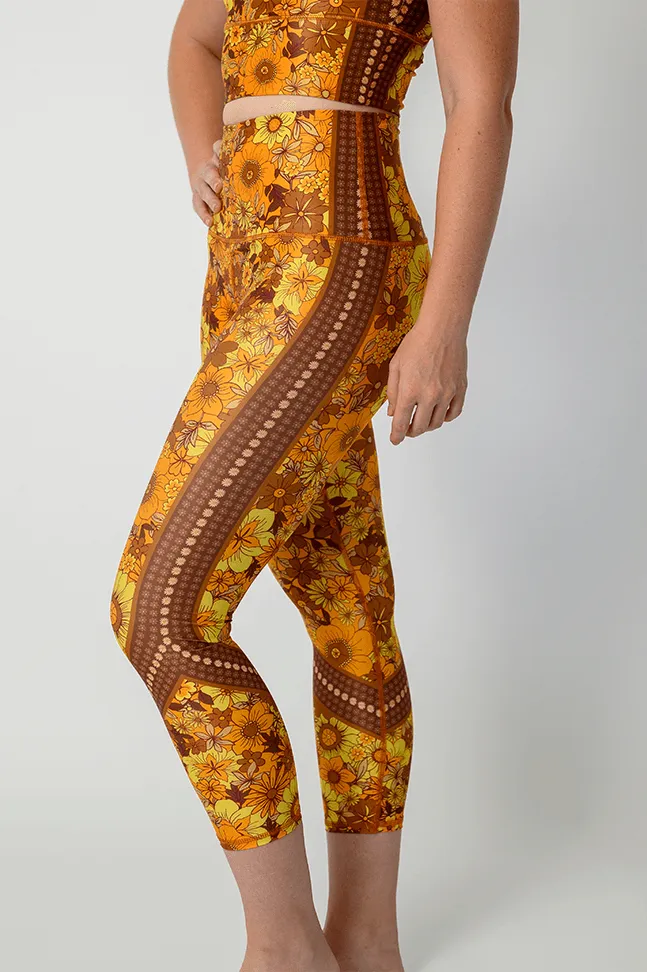 Flower Power Printed Yoga Crops