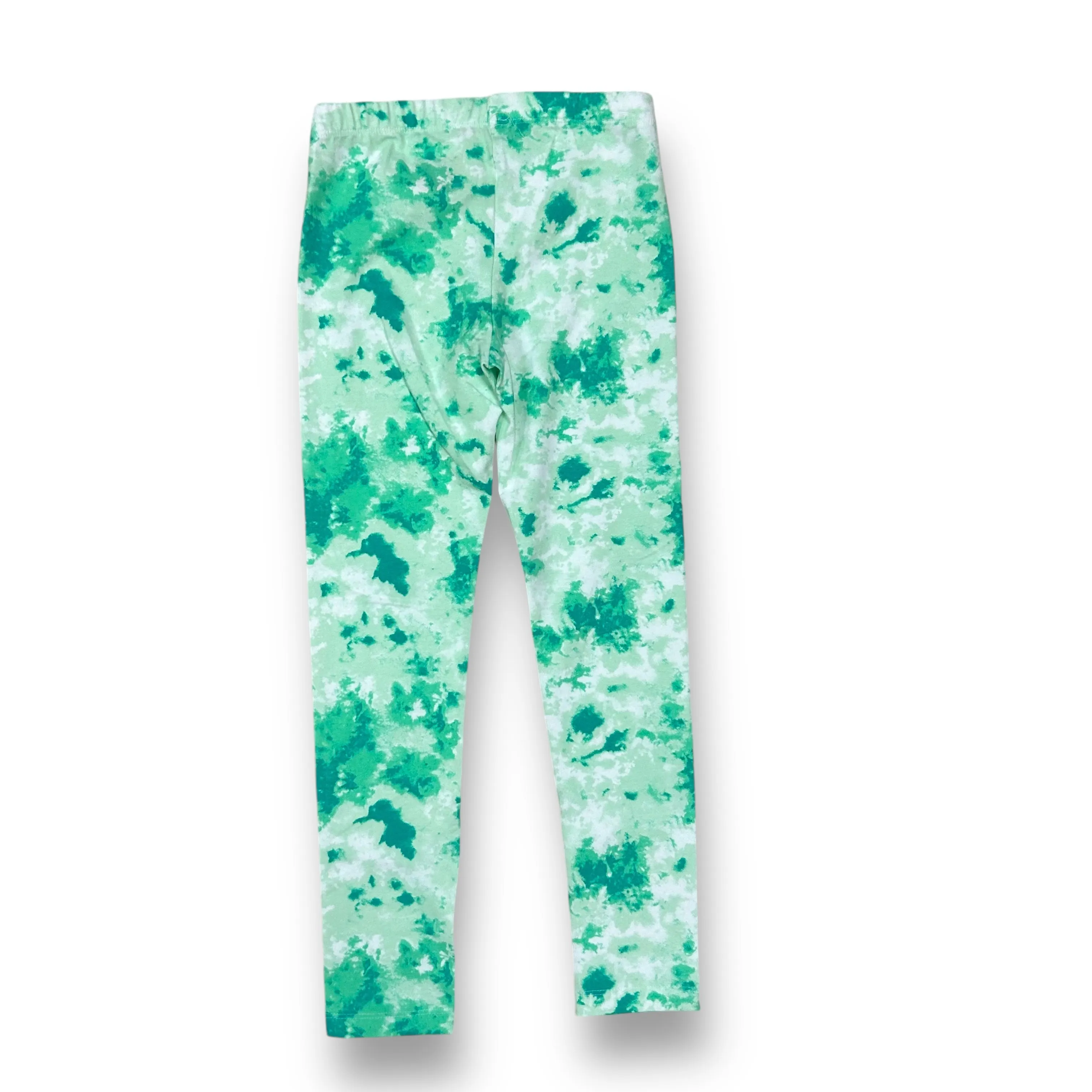 Girls Cat & Jack Size 7/8 Green & White Tie Dye Leggings