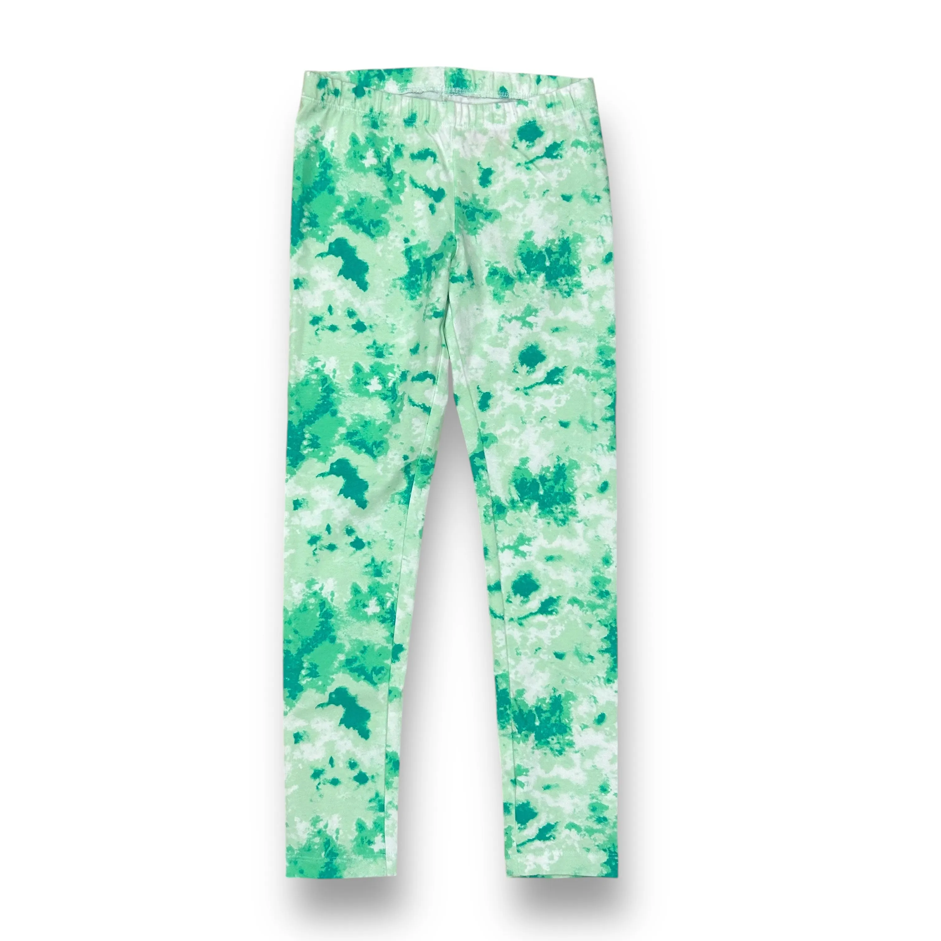 Girls Cat & Jack Size 7/8 Green & White Tie Dye Leggings