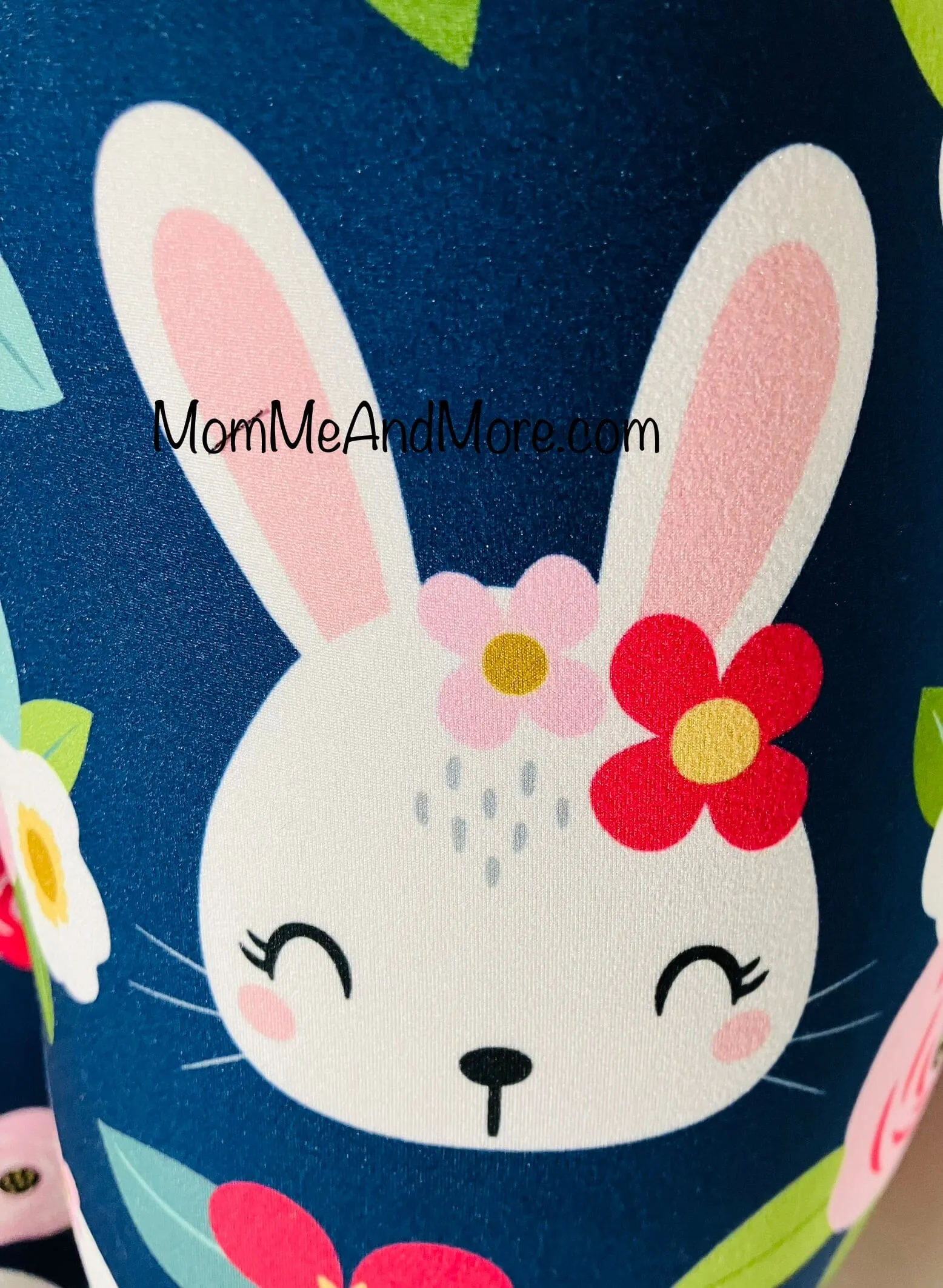 Girls Easter Bunny Leggings, Kids Yoga Pants, Sizes S/L, Yoga Waist, Blue/Pink, Exclusive Leggings