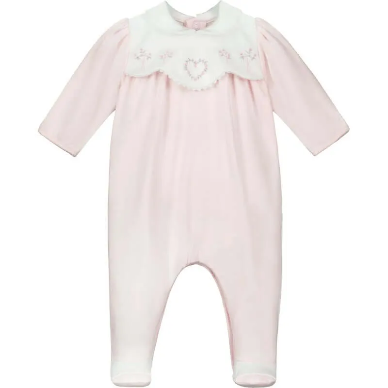 Girls Pink Cotton Ric Rac Babygrow