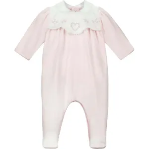 Girls Pink Cotton Ric Rac Babygrow