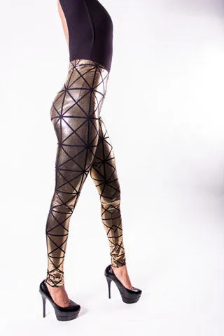 Gold Disco Leggings (XS/Teen 12)