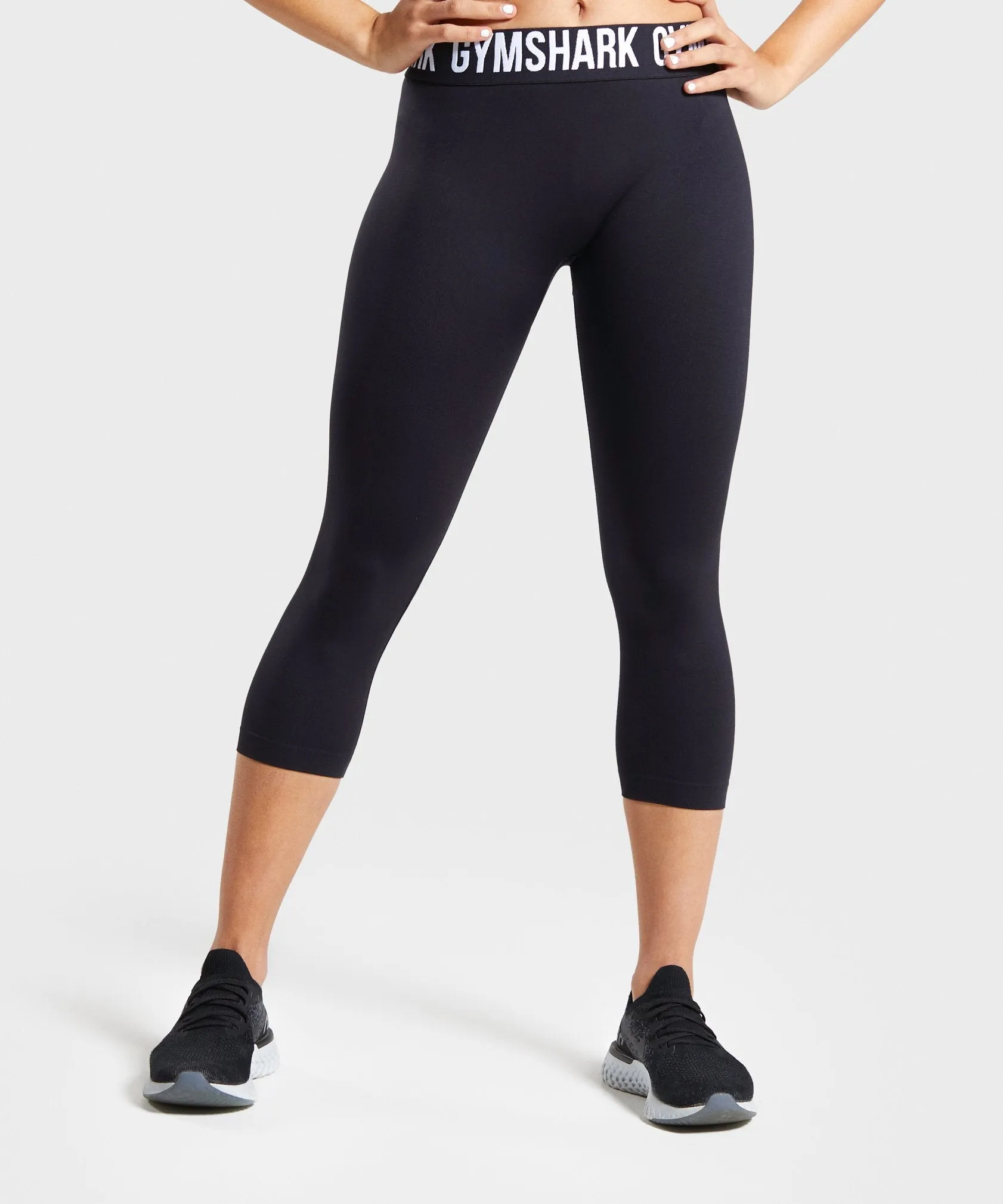 Gymshark Fit Cropped Leggings - Black/White