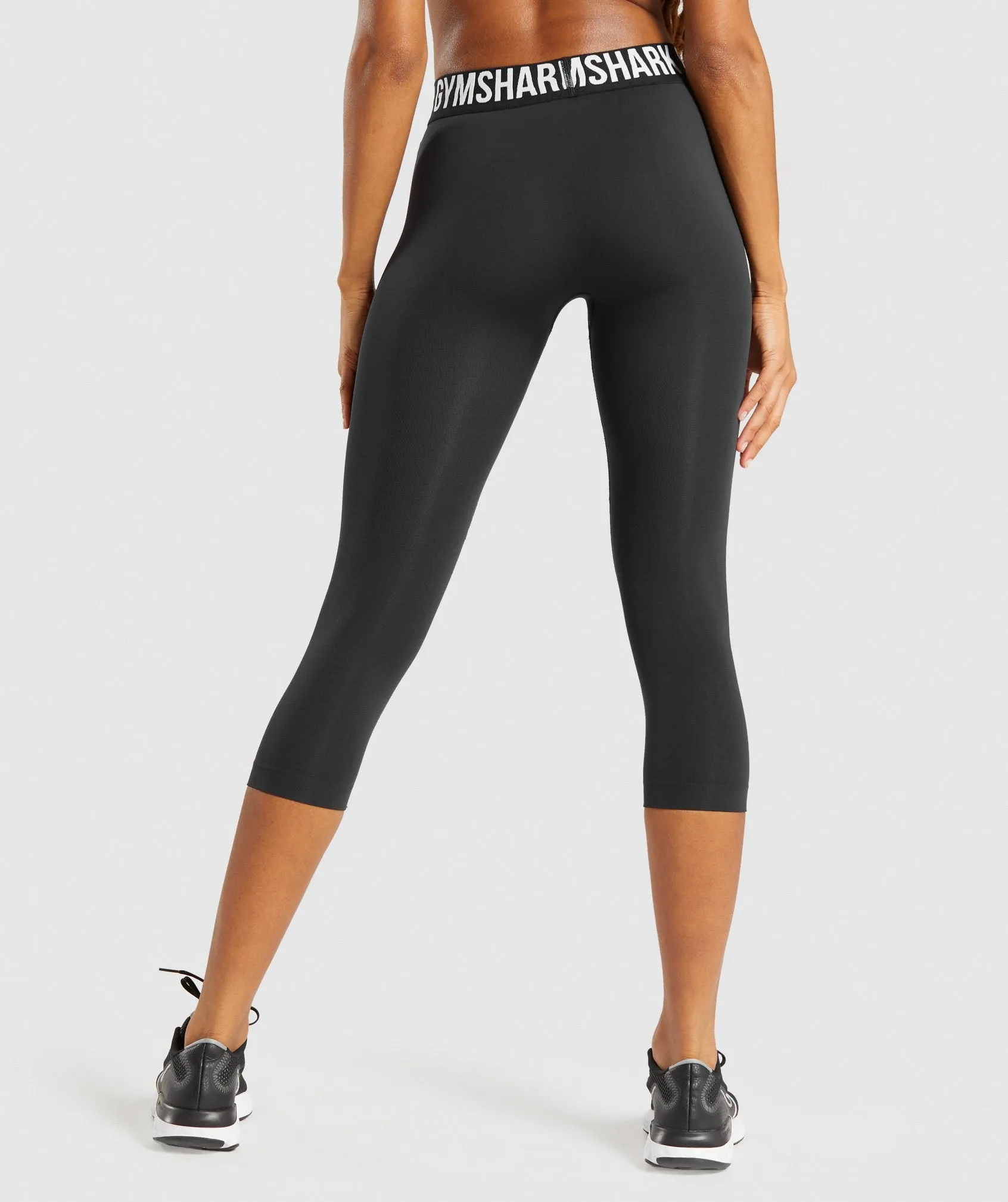 Gymshark Fit Seamless Cropped Leggings - Black/White