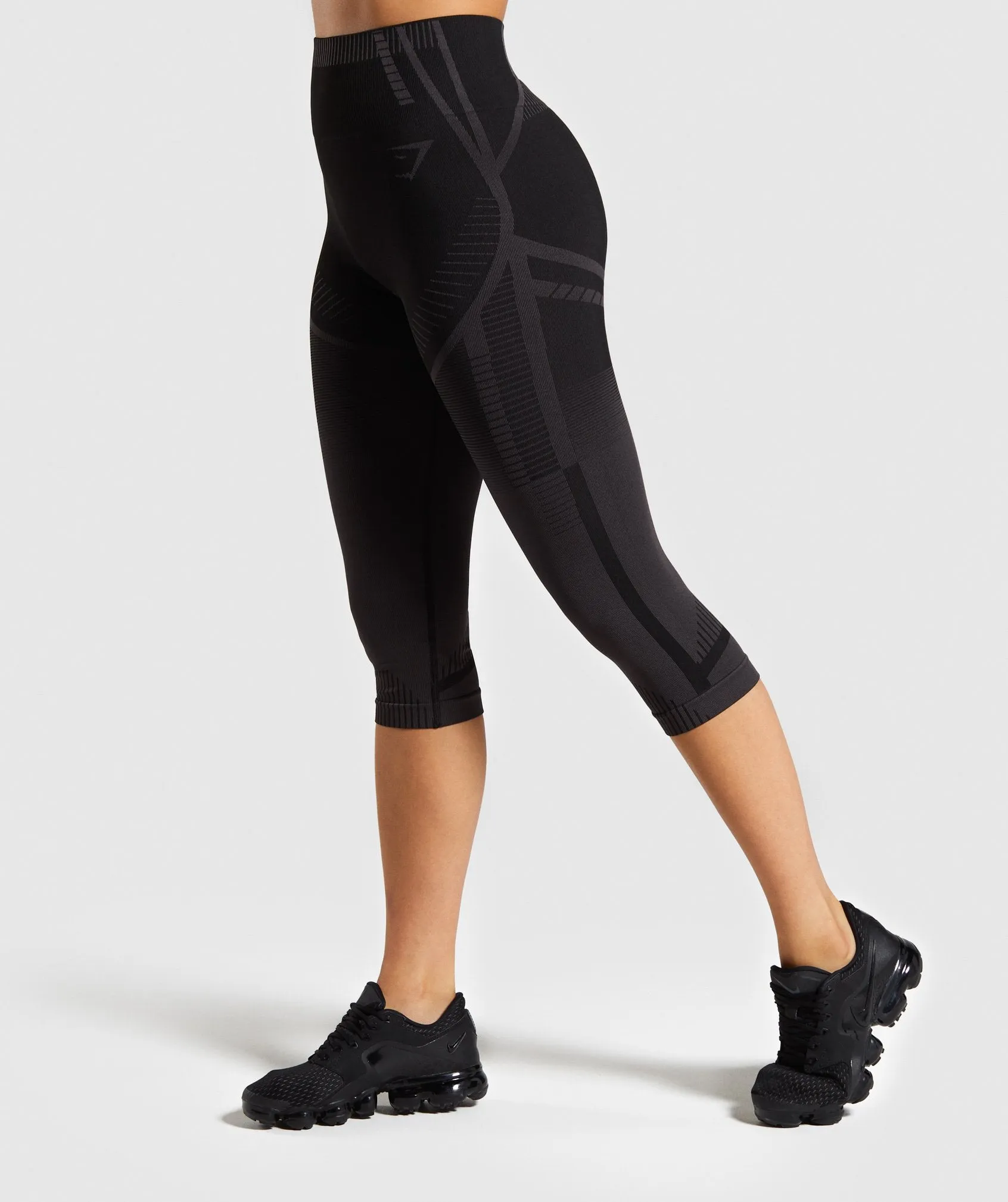 Gymshark Geo Seamless Cropped Leggings - Black