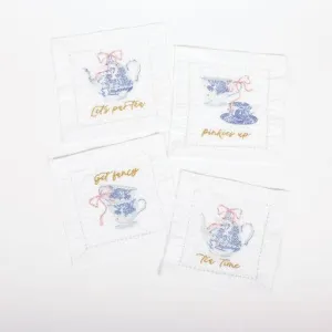 High Tea Embroidered Cocktail Napkin Set