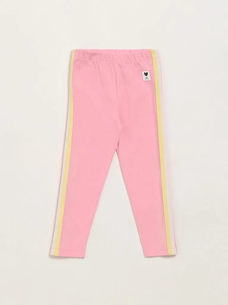 HOP Kids Pink Cotton Leggings