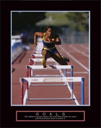 Hurdler "Goals" Track and Field Motivational Poster - Front Line