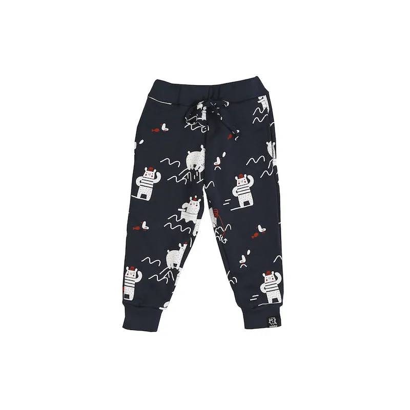 Kukukid Pocket Pants Navy Blue Polar Bear