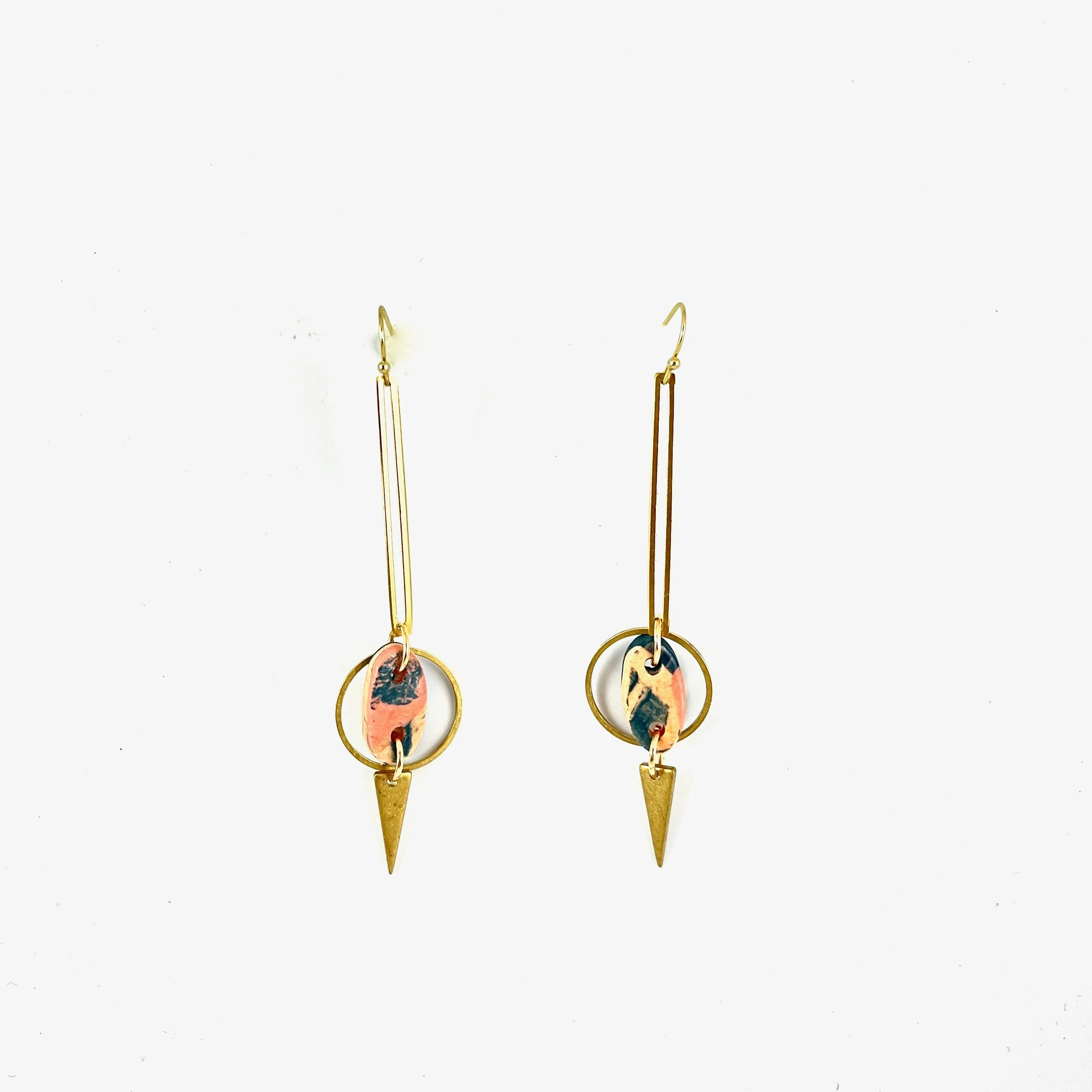 Linda Drop Pendant Earrings - Gold